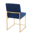 Contemporary High Back Dining Chair Set with Upholstered Seat - Multiple Colors