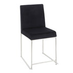 Fuji Contemporary High Back Dining Chair Set with Upholstered Seat - Multiple Colors