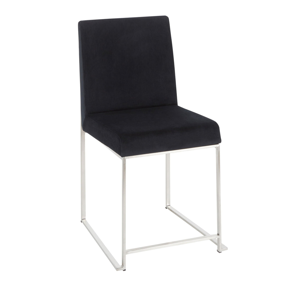 Fuji Contemporary High Back Dining Chair Set with Upholstered Seat - Multiple Colors