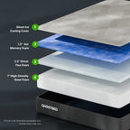 11" Foam Mattress with Cooling Gel Memory Foam and GhostFlex Support - White
