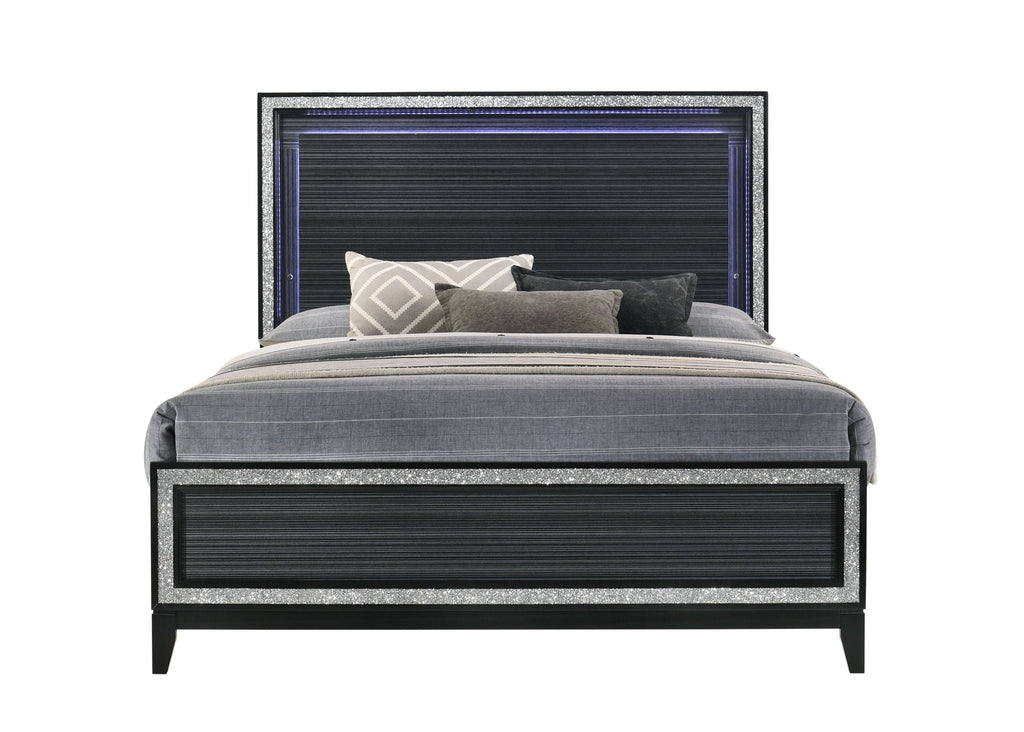 Haiden Queen Storage Bed with LED Lighting - Black or White