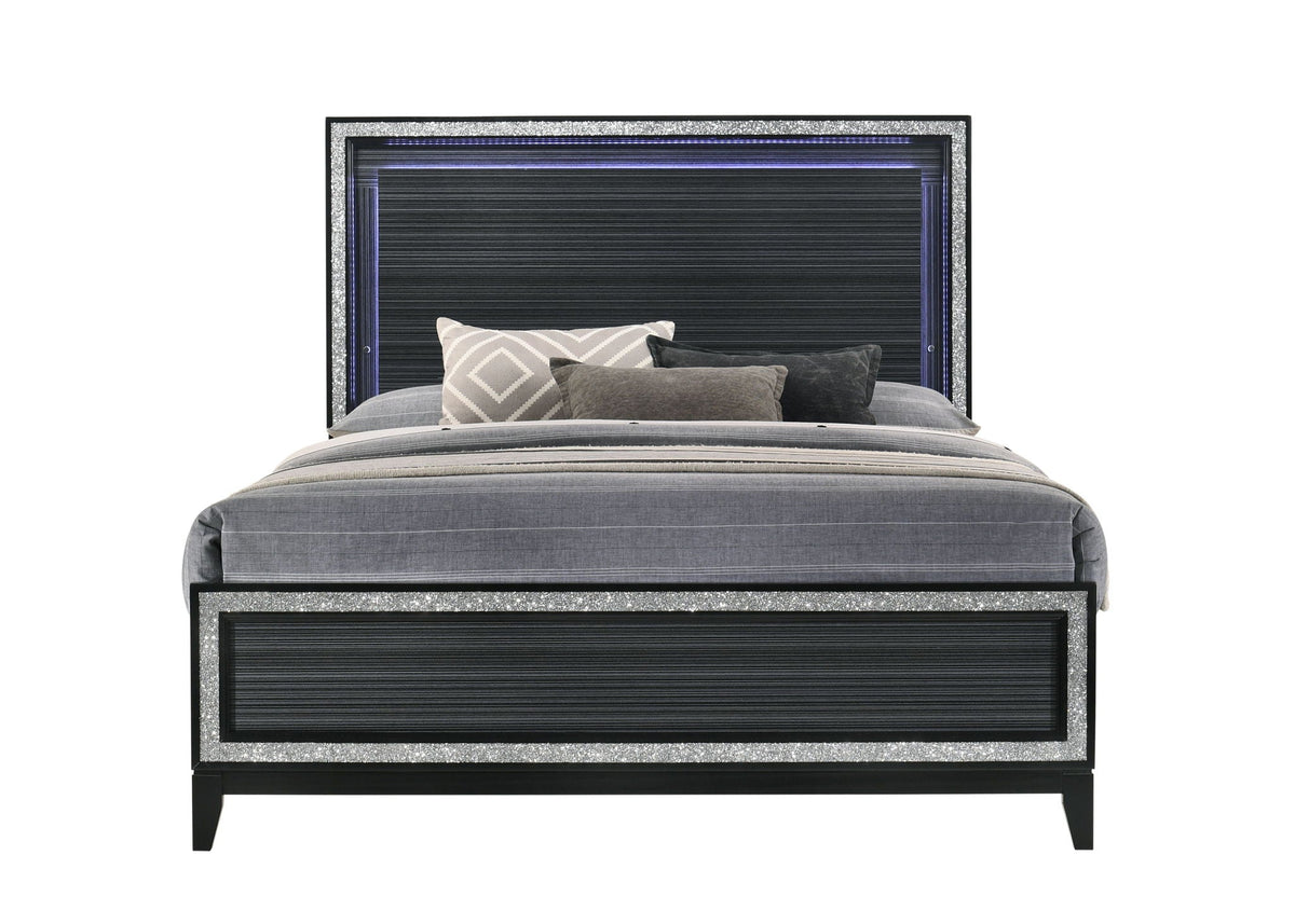 Haiden Queen Storage Bed with LED Lighting - Black or White
