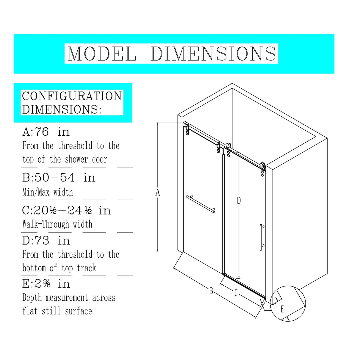 Frameless Single Sliding Shower Doors With Towel Rail & Handle