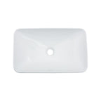 Semi Recessed Bathroom Sink with Vessel Design - Durable Glazed, White / Black