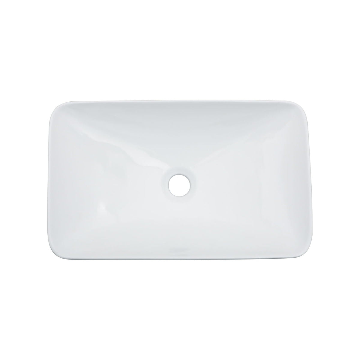 Semi Recessed Bathroom Sink with Vessel Design - Durable Glazed, White / Black