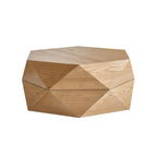 Retro Style Polygon Flip Top Coffee Table with Hidden Storage - Natural