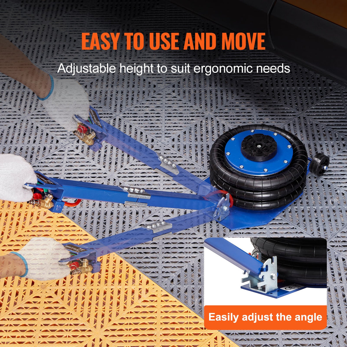 3 Ton Triple Bag Air Jack with Fast Lifting System - Blue