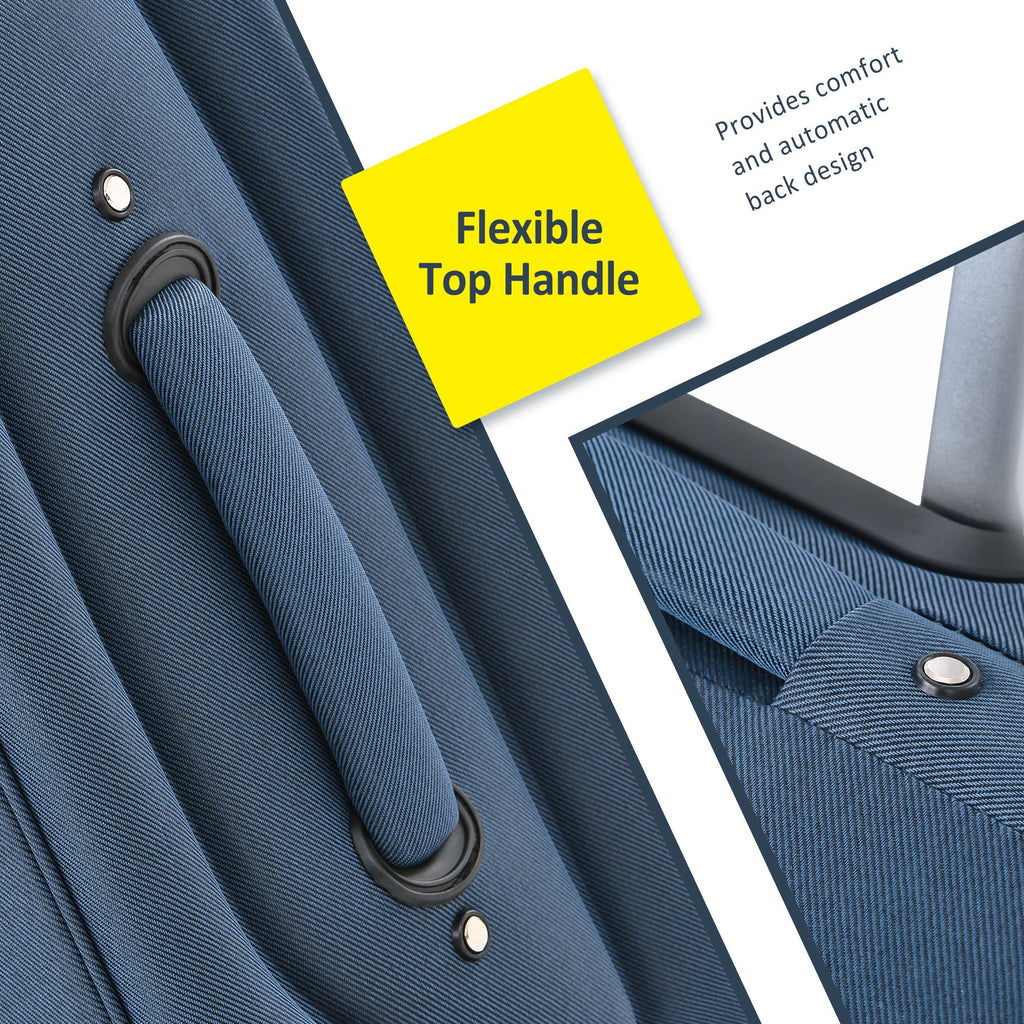 Softside Expandable 3 Piece Luggage Set with Spinner Wheels - Dark Blue