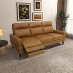 Light Brown Reclining Sofa with Push-Back Mechanism – Elliot Incliner