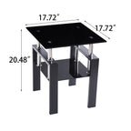 Tempered Glass Coffee Table with Storage - Black or White