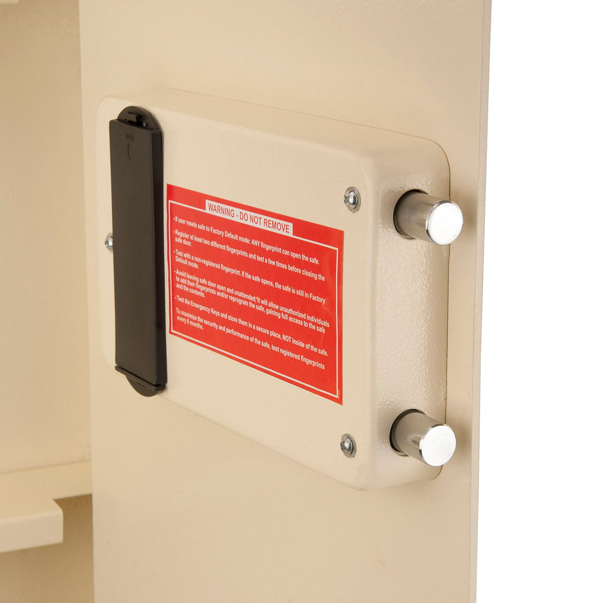 Beige Biometric Wall Safe with Fingerprint Access - Durable Steel