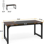 Executive Office Desk with Thick Frame - Brown / Black