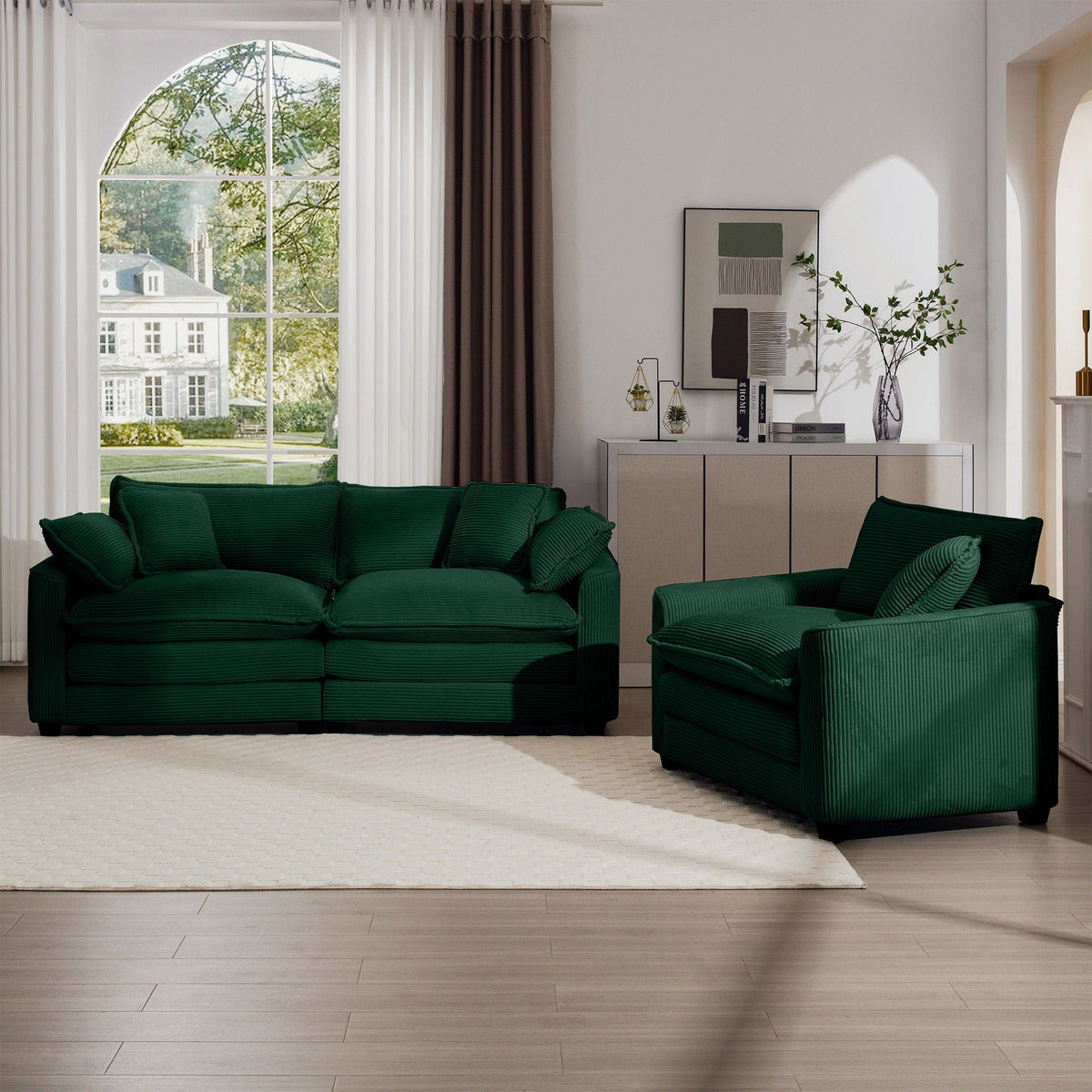 Oversized Deep-Seat Fabric Sofa & Chair Sets