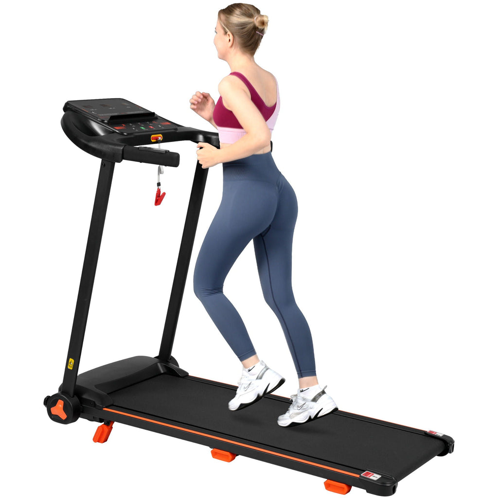 2.5Hp Quiet Folding Treadmill with Heart Rate Sensor - Black