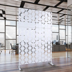 Black Metal Room Divider Privacy Screen with Rust-Resistant Finish