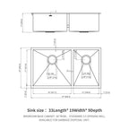 Modern Double Bowl Undermount Sink with 10" Deep Basins - Gray