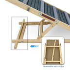 Adjustable Dog Ramp for Couch with Non-Slip Pads - Solid Wood