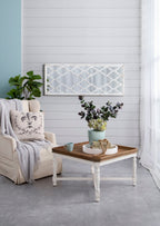 Distressed Floor Mirror with Full Body View - White