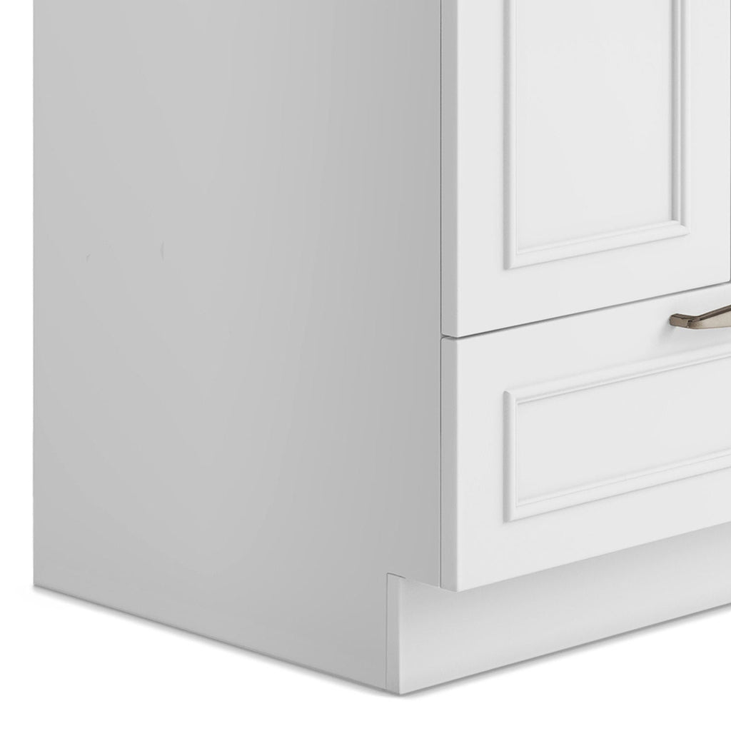 Laundry Cabinet with Faucet and Stainless Steel Sink - White