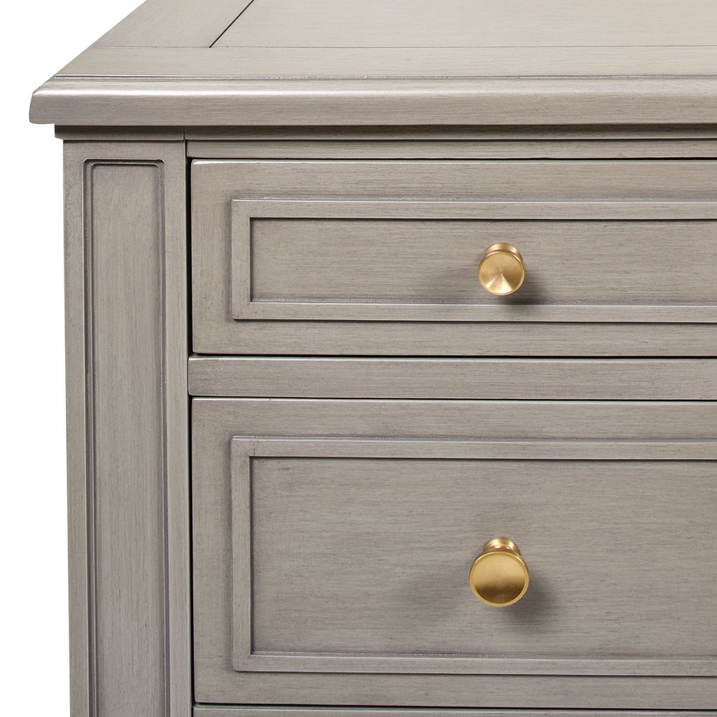 Dauphin 5 Drawer Executive Desk with Solid Rubber Hardwood - Gray or Light Brown