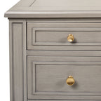 Dauphin 5 Drawer Executive Desk with Solid Rubber Hardwood - Gray or Light Brown