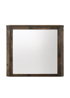 Rustic Mirror with Wooden Frame - Walnut