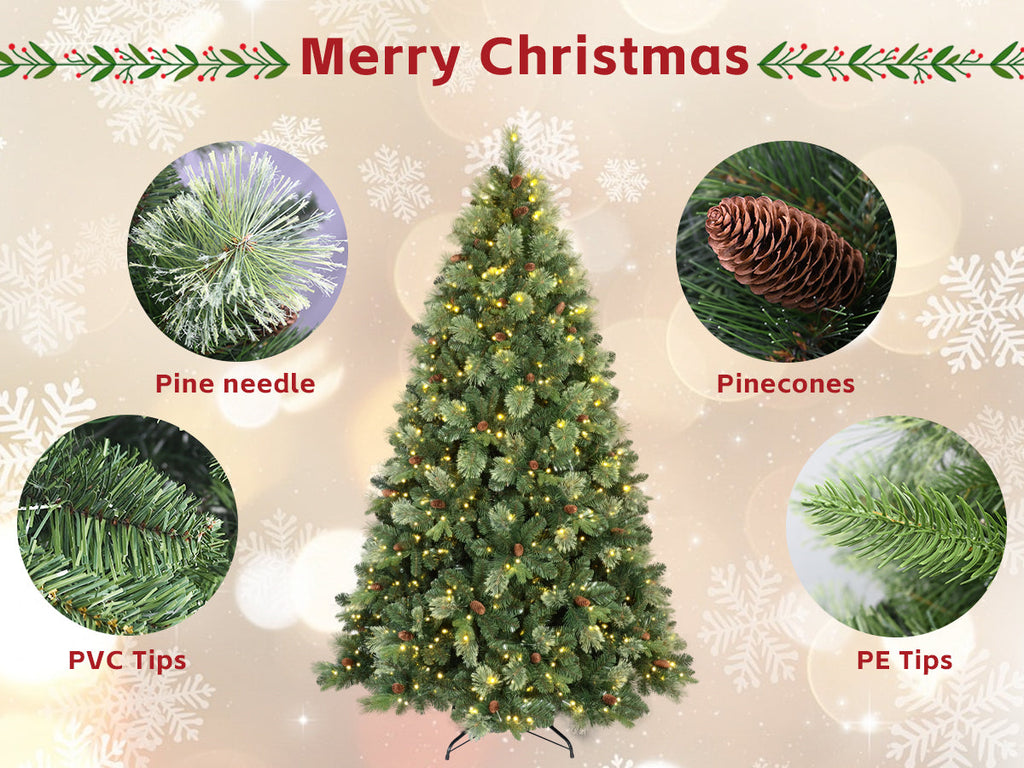 5FT Pre-Lit Artificial Christmas Tree with Warm LED Lights - Green
