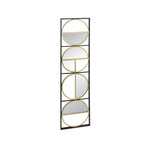 Metal Beaded Accent Mirror with Eclectic Contemporary Design - Gray