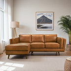 Light Brown Sectional Sofa with Removable Cushions - Left or Right Arm Facing