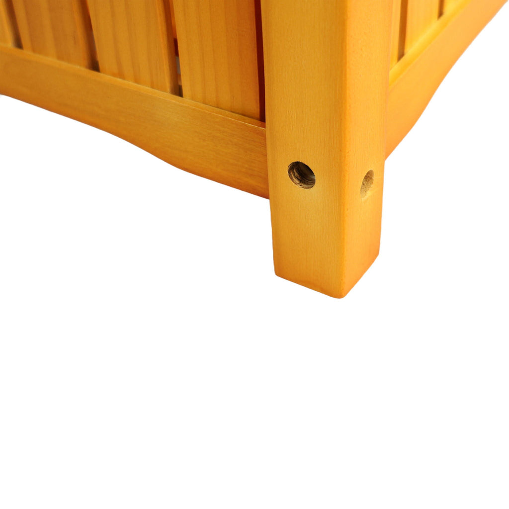 Teak Square Outdoor Flower and Herb Pot with Durable Wood Construction
