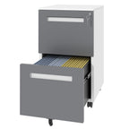 2-Drawer Mobile File Cabinet with Lock - White