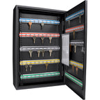 Adjustable Key Cabinet with Lock - Multiple Sizes, Gray or Black