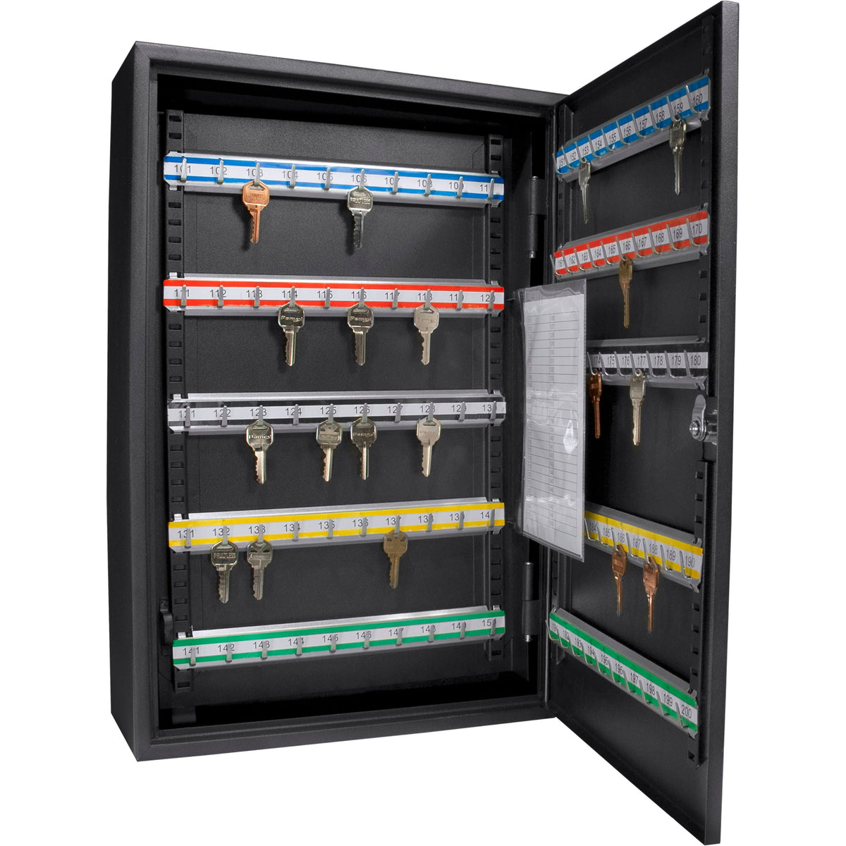 Adjustable Key Cabinet with Lock - Multiple Sizes, Gray or Black