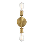 Reverie Double Lights Bathroom Wall Sconce Over Mirror - Clear / Gold