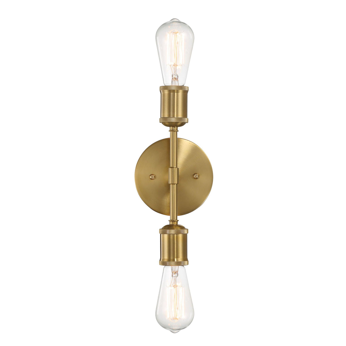 Reverie Double Lights Bathroom Wall Sconce Over Mirror - Clear / Gold