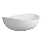 Freestanding Solid Surface Soaking Bathtub with Ergonomic Design – White or Black
