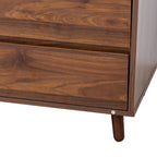 Large Kitchen Hutch Cabinet with Microwave Shelf - Walnut