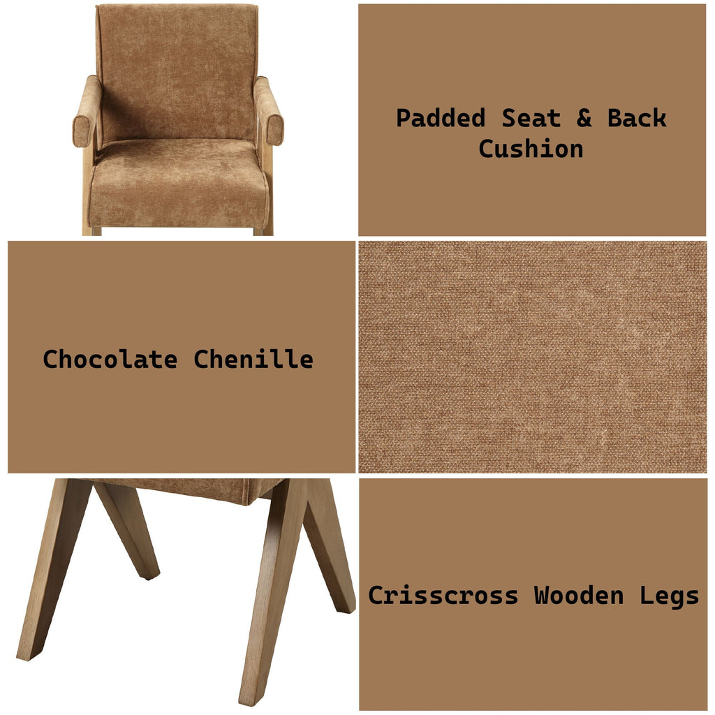 Zoey Dining Set with Rectangular Pedestal Table and Upholstered Chairs - Light Brown