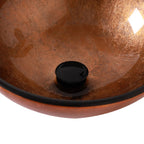 Tempered Glass Vessel Sink with Pop-Up Drain - White, Pearl Silver, Dark Brown, Dark Gray