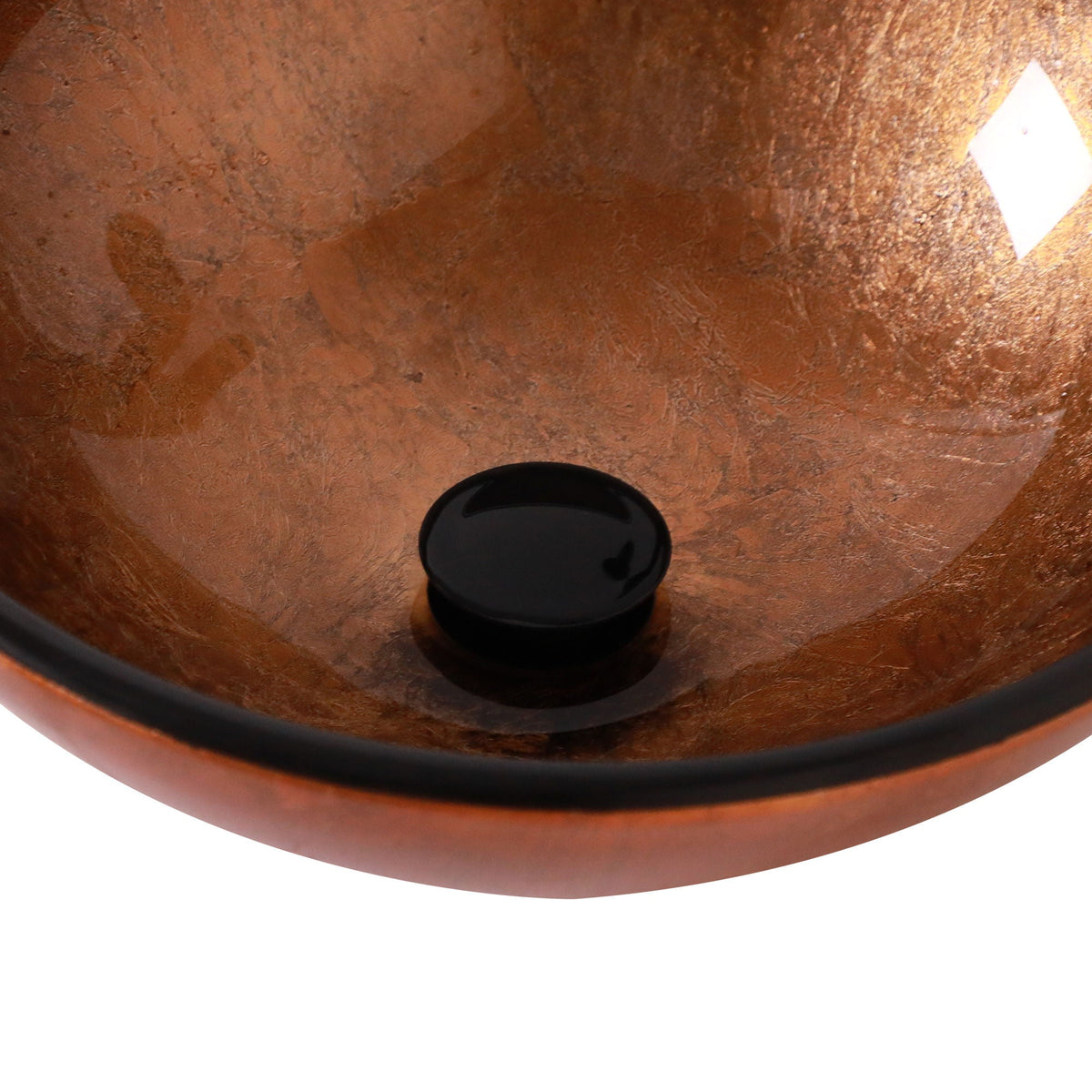 Tempered Glass Vessel Sink with Pop-Up Drain - White, Pearl Silver, Dark Brown, Dark Gray
