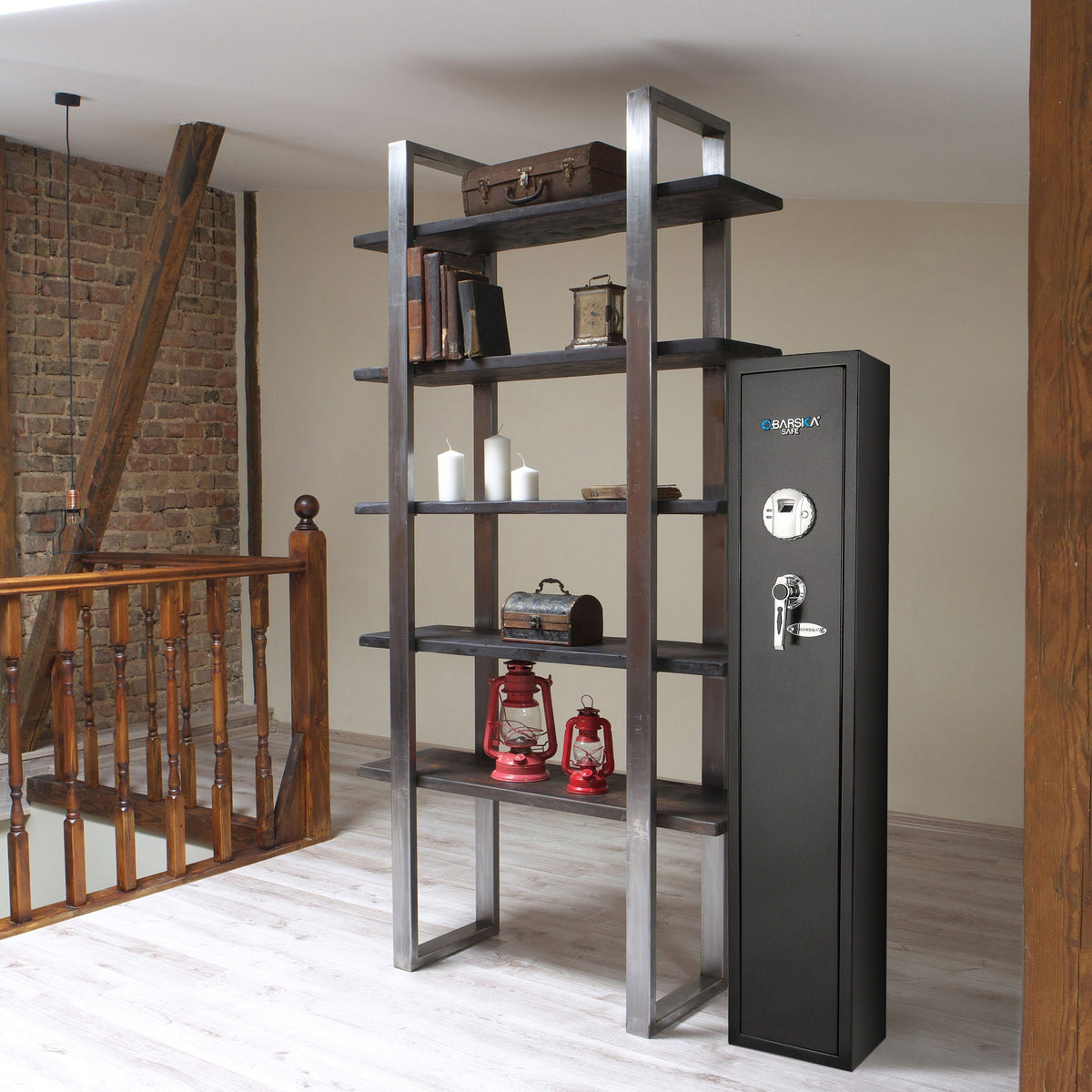 Biometric Rifle Safe with Fingerprint Access – Black