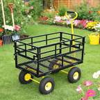 Outdoor Wagon Cart with Metal Frame - Green