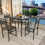 Extendable Dining Table Set with 4 Chairs – MDF and Metal