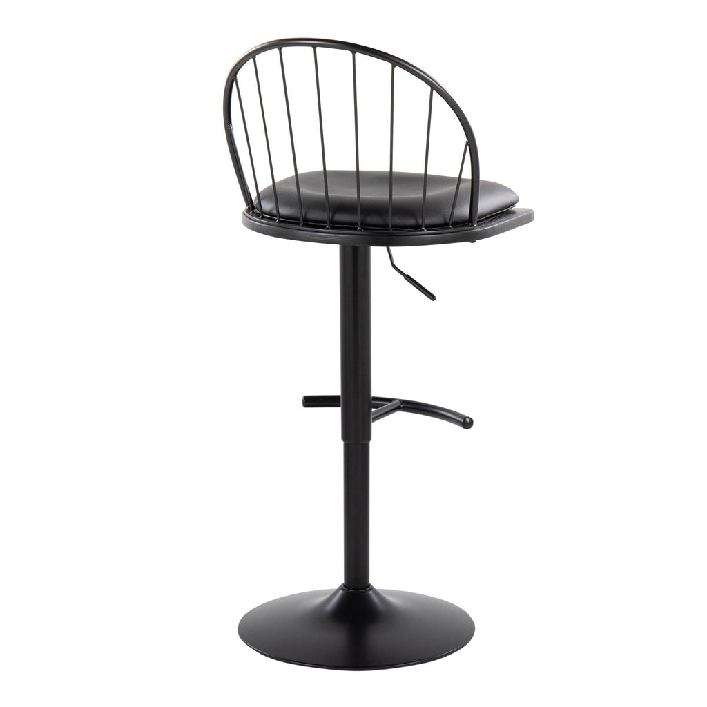 Farmhouse Adjustable Height Barstool Set with Swivel - Bronze or Black
