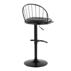 Farmhouse Adjustable Height Barstool Set with Swivel - Bronze or Black