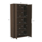 Rivington Bookcase Cabinet with Adjustable Shelves - Black, Dark Brown, or Light Brown