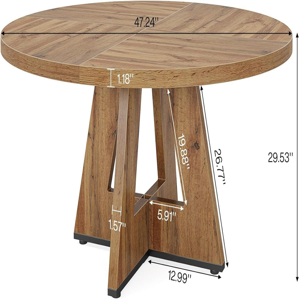 Round Dining Cross Base Kitchen Table with Engineered Wood - Assorted Colors