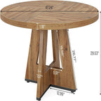 Round Dining Cross Base Kitchen Table with Engineered Wood - Assorted Colors