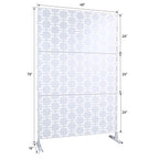 Black Metal Room Divider Privacy Screen with Rust-Resistant Finish