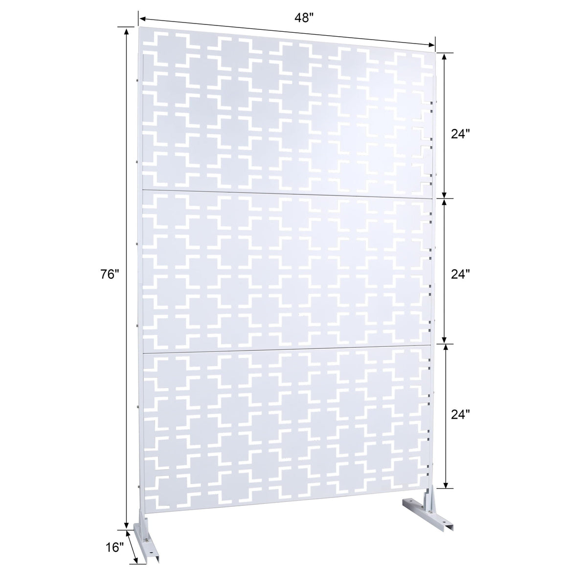 Black Metal Room Divider Privacy Screen with Rust-Resistant Finish